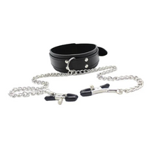 Load image into Gallery viewer, BDSM collar with nipple clamps