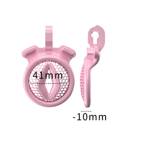 Pink Resin Clitty Dungeon Extreme Micro Resin Chastity Cage Vagina Shaped