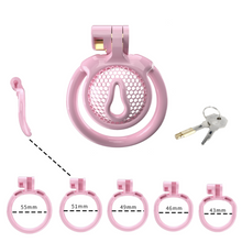 Load image into Gallery viewer, Super small pink chastity cage for sissies