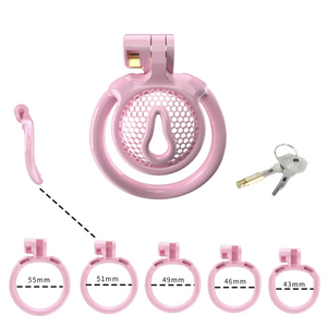 Super small pink chastity cage for sissies