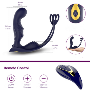 Remote Control Vibrating Prostate Massager With Cock Ring