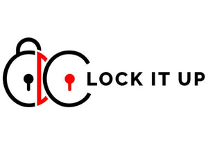 Cuck In Chastity "Lock It Up" branded stickers! White