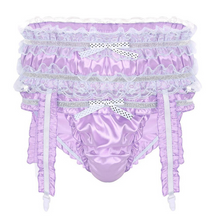 Load image into Gallery viewer,  Sissy Rachel Purple Frilly Two Piece Panty Set