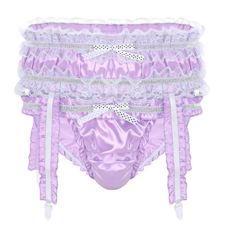 Sissy Rachel Purple Frilly Two Piece Panty Set Cuck In Chastity 4275