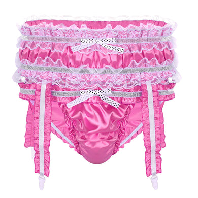 Sissy Scarlett: Rose Pink Frilly Two Piece Panty Set