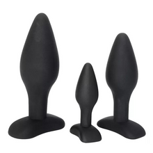 Load image into Gallery viewer, Silicone Anal Plug Set For Cuckolds (3 Pieces)