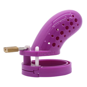 Sissy purple resin chastity cage for men