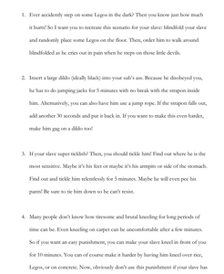 Femdom Punishments: 100 Ways To Punish Your Naughty Sub (eBook PDF Download)