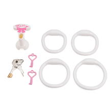 Load image into Gallery viewer, White Inverted Cock Cage With 4 rings