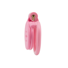 Load image into Gallery viewer, Super flat plastic pink chastity cage