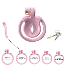 Load image into Gallery viewer, Pink vagina shaped chastity cage