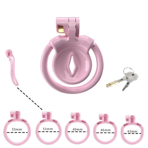 Pink vagina shaped chastity cage