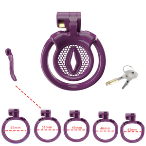 Purple Micro Chastity Cage For Sissies