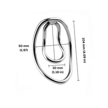 Load image into Gallery viewer, Size dimensions for Steel Fufu chastity clip