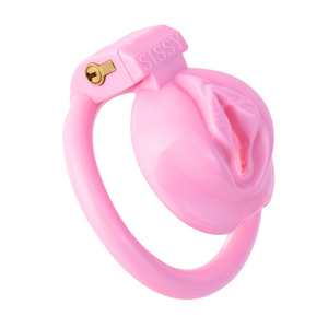 Sissy Pink Vagina Shaped Chastity Belt