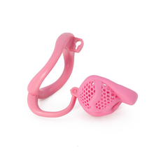 Load image into Gallery viewer, Pink Chastity Cage With Ball Separator For Sissies