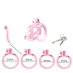 Best Pink Micro Cock Cage With 4 Rings