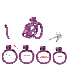 Load image into Gallery viewer, Best Purple Chastity Cage With 4 Rings