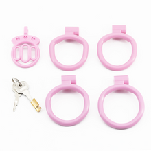 Load image into Gallery viewer, Pink Chastity Cage With 4 rings