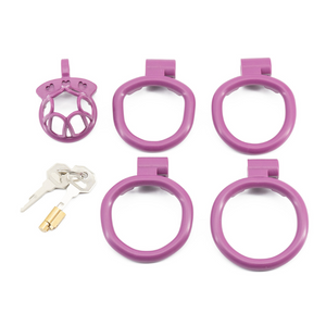 Purple Cock cage with 4 rings