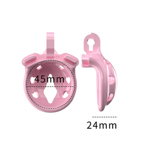 Pink resin chastity belt for cucks