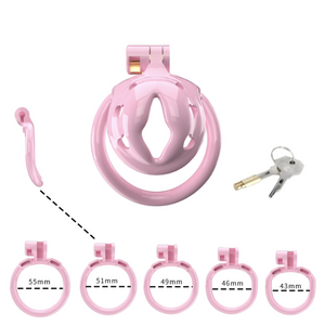 Pink chastity cage for losers