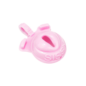 Super small pink chastity cage with sissy engraving