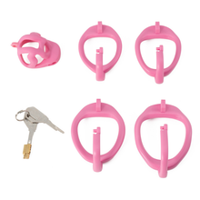 Load image into Gallery viewer, Hot Pink Cock Cage With Big Base Rings