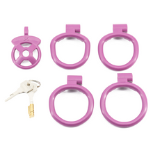 Load image into Gallery viewer, Purple Cock Cage With 4 rings