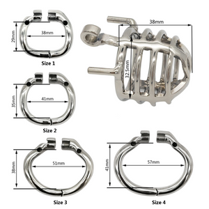 57 mm large openable chastity cage ring