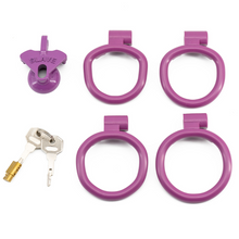 Load image into Gallery viewer, Purple Chastity Cage Less Than 1 Inch