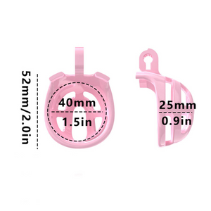 Pink Resin Chastity Cage With Leather Straps