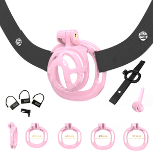 Pink Micro Chastity Cage With urethra insert