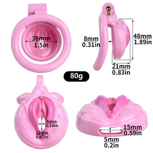 Micro Pink Pussy Shaped Cock Cage