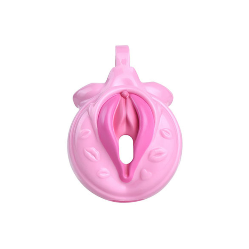 The Pussyless Cuck Pink Vagina Shaped Chastity Cage