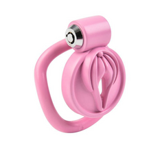 Load image into Gallery viewer, The Sissy Humiliator: Micro Pussy Shaped Chastity Cage Pink Color