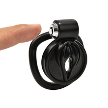 Load image into Gallery viewer, Sissy Black Vagina Shaped Chastity Cage