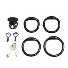 Load image into Gallery viewer, Black COck Cage with 4 rings