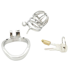 Load image into Gallery viewer, Metal Chastity Cage With 3 Curved Base Rings