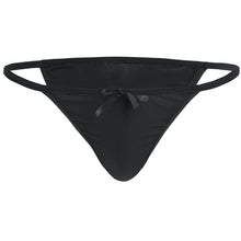 Load image into Gallery viewer, Black Sissy Thong Panties With Cute Bow