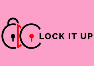 Cuck In Chastity "Lock It Up" branded stickers! Pink