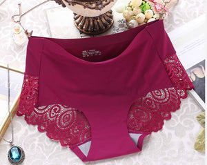 Dark Red Nylon Lace Male Panties