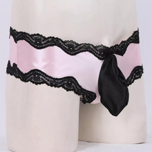 Load image into Gallery viewer, Pink Frilly Lace Sissy Pouch Panties