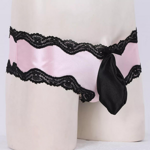 Pink Frilly Lace Sissy Pouch Panties