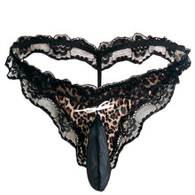 Load image into Gallery viewer, Leopard Print Sissy Pouch Panties With G-String