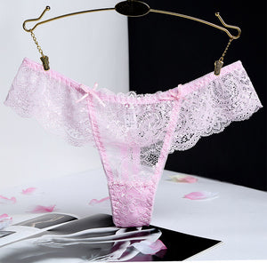 Pink Lace Thong Men's Panties