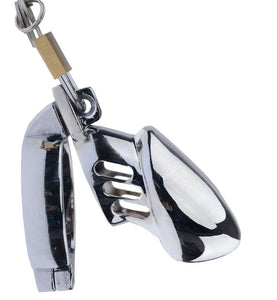 chrome stainless steel chastity cage