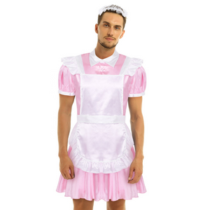 Pink French Maid 3 Piece Costume Set