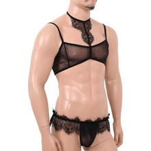 Load image into Gallery viewer, 2 Piece Black Bra/Choker and Panties for Men