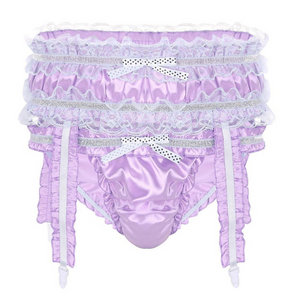  Sissy Rachel Purple Frilly Two Piece Panty Set